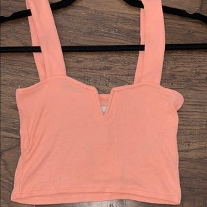 Cropped coral tank top